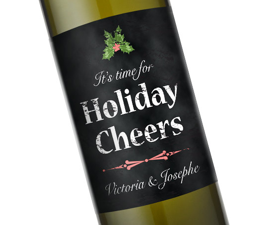 Chalkboard Custom Holiday Wine Label